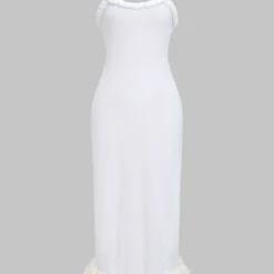 Fringe Braided Trim Sleeveless Maxi Dress