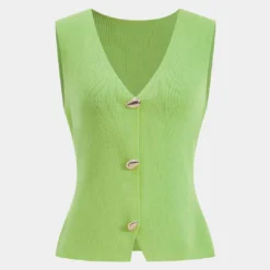 Sweater Metallic Button Tank Top -Women's Clothing Store aab1a1b7 c1a9 404c 8a67 b7a78a51c6e5