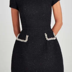 Bead Fake Pocket Zippper Short Sleeve Mini Dress -Women's Clothing Store aba7bf36 32f8 4ac2 ae3a eec710a86245