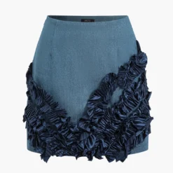 Asymmetrical Zipper Denim Skirt