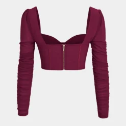 Bustier Mesh Patchwork Long Sleeve Top -Women's Clothing Store adf6bbb9 c47b 4168 9cf6 af332323ebcb