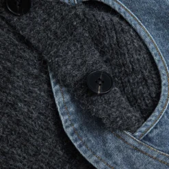 Patchwork Denim Knit Color Block Button Asymmetrical Pocket Cardigan -Women's Clothing Store ae11a002 e5ea 40da b048 fdaa9d8423e4