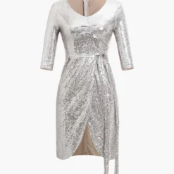 Sequin Pleated Mini Dress