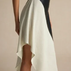 Color Block Draped Cowl Neck Asymmetrical Midi Dress -Women's Clothing Store af60d83f 9670 4d93 882e 1005ccce58a9