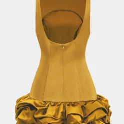 Satin Ruffle Hem Sleeveless Mini Dress -Women's Clothing Store af8a14c7 2d17 4826 a8ec f9baed24cab7
