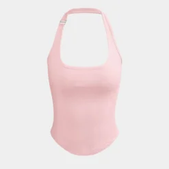 Basic Solid Halter Curved Hem Tank Top -Women's Clothing Store af924066 1699 4509 a2ec 71e7e06101fe