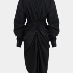 V-Neck Ruched Slit Midi Dress -Women's Clothing Store afa99651 8e2f 4688 bed6 47c2b88fcbc7