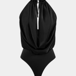 Satin Backless Tie-Up Sleeveless Bodysuit -Women's Clothing Store afc32a41 e2c6 438f 9b3e 36f82a42852b