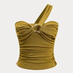 Metallic Decor Ruched Cami Top