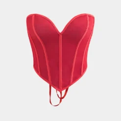 V-Hem Tie Back Corset Corset Top -Women's Clothing Store b33fd05b ae93 4a44 9b4d 711b79383344