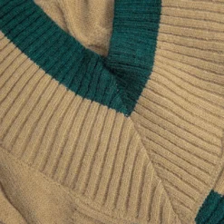 Knit V-Neck Patchwork Long-Sleeve Top -Women's Clothing Store b3f1c2a9 2c05 4cdd 9bd4 9120110b058d