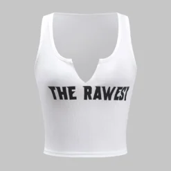 Letter Print Textured Tank Top