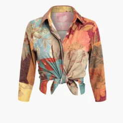 Retro Print Long-Sleeve Shirt