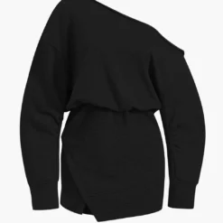 Asymmetrical Long Sleeve Mini Dress -Women's Clothing Store b4a4a1e6 45d6 4882 a28f 3ea2c9977b3b