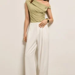 Asymmetrical Metallic Detail Tank Top -Women's Clothing Store b4e14d25 3d13 4496 984d 3153547188a2