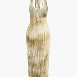 Sheer Ruffle Texture Halter Backless Maxi Dress -Women's Clothing Store b5cb8127 0eab 473e 99e0 5a414784f6cb
