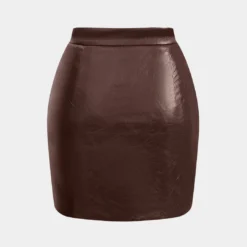Faux Leather Ruched Skirt -Women's Clothing Store b609507d 91e2 467e a13a c72af22a3dba
