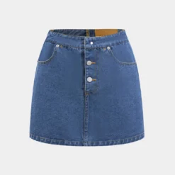 Reversible Letter Print Pocket Denim Mini Skirt -Women's Clothing Store b60c5548 3255 4891 be05 ba0e4911e8c1