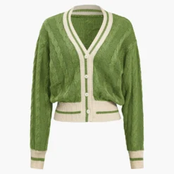 Color Block Print Button Sweater Cardigan -Women's Clothing Store b68776cf f3f1 43f4 9619 60924a408342