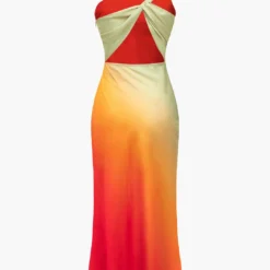 Ombre Print Satin Asymmetrical Maxi Dress -Women's Clothing Store b812711c 6b48 4cac b140 16a0eb1318c2