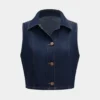 Denim Button Crop Top