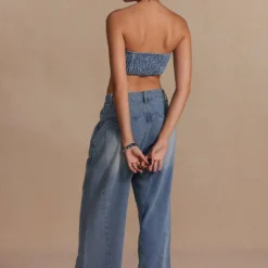 Chain Strap Halter Denim Bow Cami Top -Women's Clothing Store b9798ba6 ef58 46eb a66f 39dee605ef7d