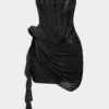 3D Floral Ruffle Corset Mini Dress