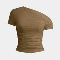 Basic Asymmetrical Ruched T-shirt -Women's Clothing Store bb7d5322 7cef 4e6d b2d4 1993090d4697