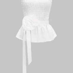 Strapless 3D Floral Tube Top