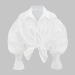 Ruched Long-Sleeve Shirt