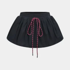 Solid Puff Drawstring Shorts