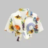 Fruit Floral Print Button Short-Sleeve Shirt