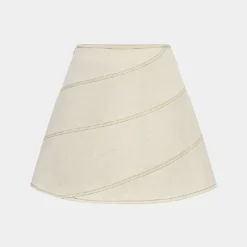 Linen Stitch Zipper Skirt