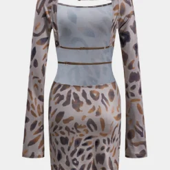 Leopard Print Backless Off Shoulder Long Sleeve Mini Dress -Women's Clothing Store bf5fde3e b1fa 4741 82bb d38bd706c3b5