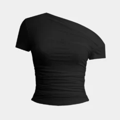 Basic Asymmetrical Ruched T-shirt -Women's Clothing Store c1377deb 6455 4f9a 84e2 c2ba8fdccdea