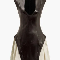 Solid Pu Patchwork Ruched Zipper Mini Dress -Women's Clothing Store c17ff805 3212 4af2 8582 538134c77af0