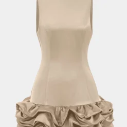Satin Ruffle Hem Sleeveless Mini Dress -Women's Clothing Store c2eb2888 0789 4fd8 bc50 dec5fd2831ba
