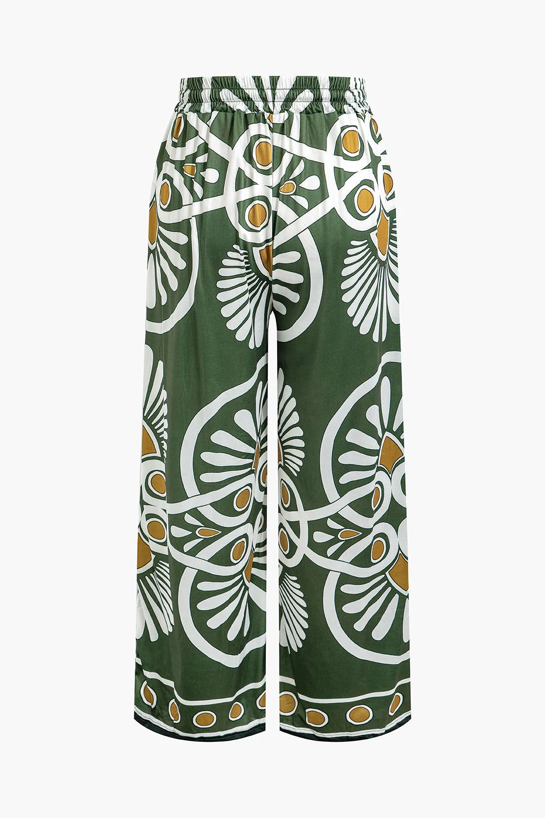 Abstract Print Drawstring Wide Leg Pants 2 Abstract Print Drawstring Wide Leg Pants - Image 2
