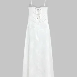 Flower Textured Braided Tie Back Slip Maxi Dress -Women's Clothing Store c4476f04 07df 47b2 a7cd 6bfdd398306c