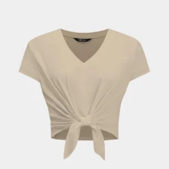 Tie Front Short Sleeve T-Shirt -Women's Clothing Store c44fc64b 80d4 4115 9cd5 baded006e379