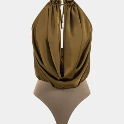 Satin Backless Tie-Up Sleeveless Bodysuit