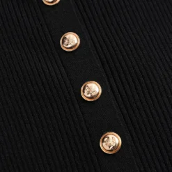 Knit Button Metallic Long-Sleeve Top -Women's Clothing Store c632e4ae 5225 4bc3 ab93 b2f7f158e772