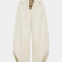 Asymmetrical Button Wide Leg Trousers