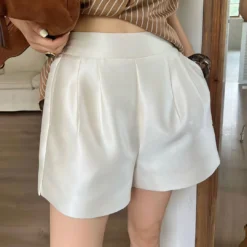 Satin High Waist Wide Leg Shorts