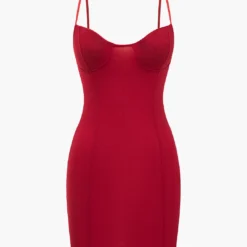 Solid Bustier Slip Mini Dress
