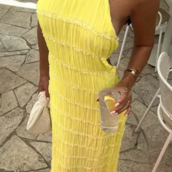 Halter Neck Strappy Backless Sleeveless Maxi Dress