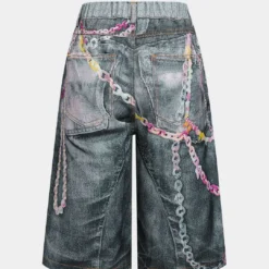 Chain Print Wide Leg Shorts -Women's Clothing Store c7f897ce 81dc 44ad a70b 7f0c6cfa4222