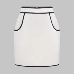 Linen Contrast Binding Skirt -Women's Clothing Store c8353dff 2030 4f79 9c9e 58d540c52cf3