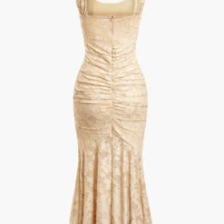 Floral Pattern Asymmetrical Hem Ruched Mermaid Sleeveless Midi Dress -Women's Clothing Store c85d09ed 0af0 4076 9e1f 1a3d27b49800