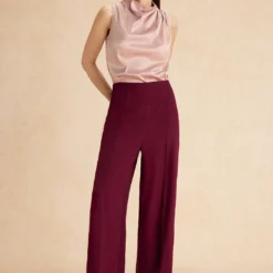 Basic High-Waisted Wide Leg Trousers -Women's Clothing Store c862aa76 5034 4dad bd4e 5c9e73195d0f